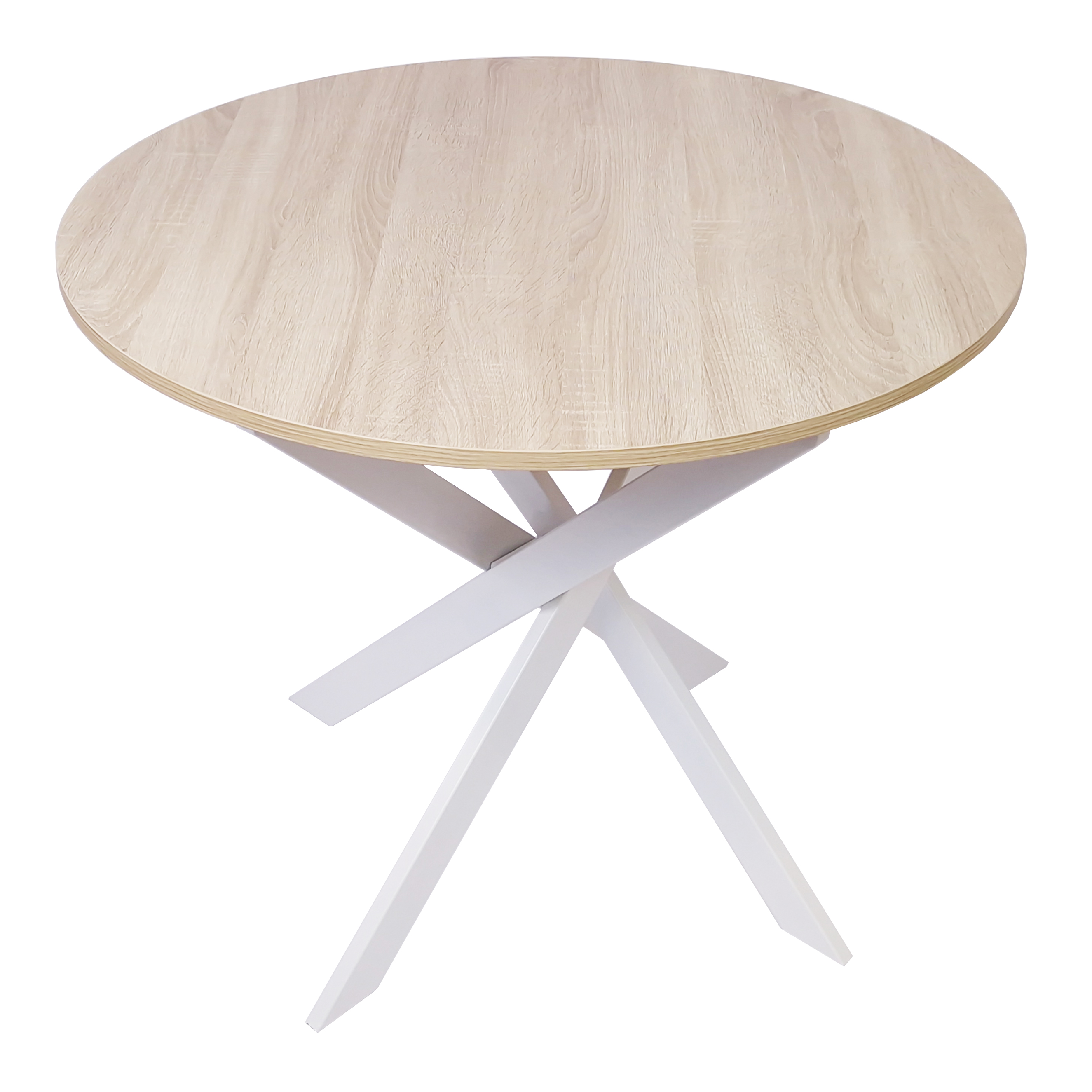 Table à manger ronde Ø90cm fixe couleur chêne