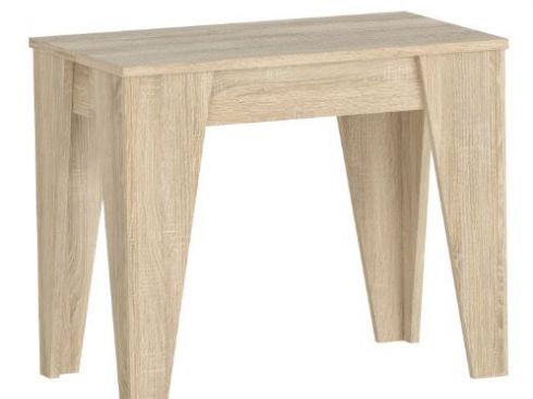 Table, Console de salle à manger extensible avec rallonges jusqu'à 146 cm, couleur chêne, Dimensions fermée : 90x53.6x74 cm.