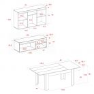 Ensemble Natural, buffet-meuble tv 120cm-table extensible chêne/noir