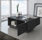 Table basse modèle MARMOL, couleur Gris Foncé/Marbre Noir Mat, 92x50x40cm