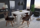 Table de salle à manger et séjour, 140 cm rectangulaire, blanc mat,80x138x75cm