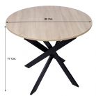 Table à manger ronde Ø90cm fixe couleur chêne