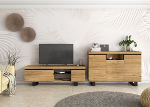 Set Naturale buffet-meuble tv 160cm chêne noir