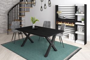 Table à manger | 170 | Noir | Style industriel | NOUVELLES TABLES